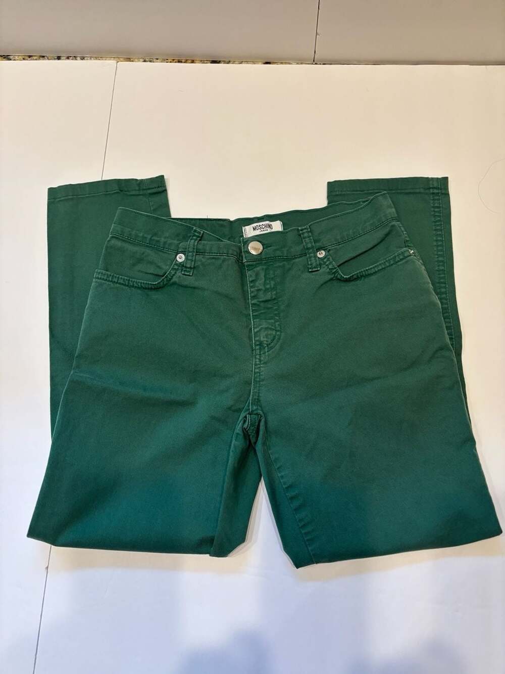 Moschino Deep Green Straight Leg Pants